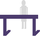 icon of a person behind a hurdle