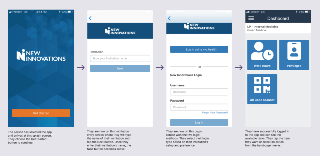 Mobile app login screen flow